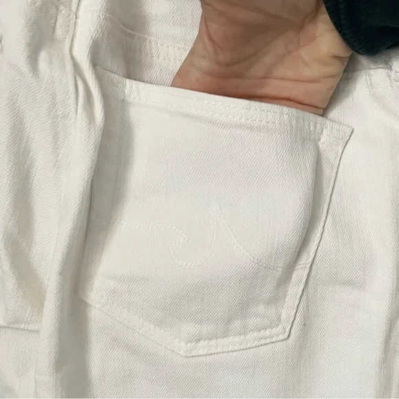 AG Adriano Goldschmied Maternity The Stilt Rollup White 27 Jeans Denim Summer - Picture 10 of 11